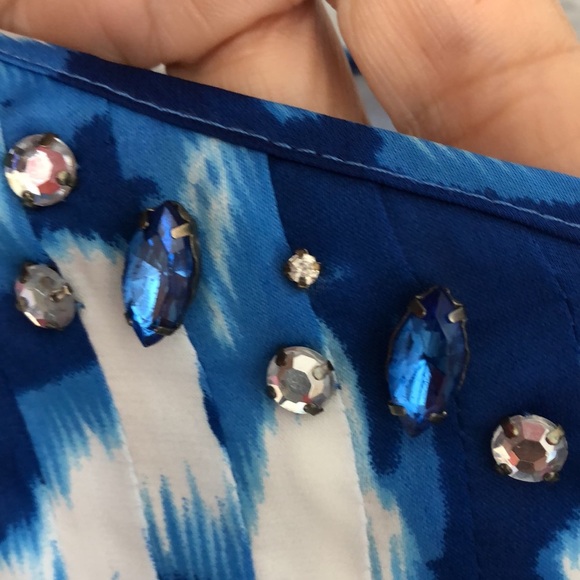 INC Rhinestone Embellished Satin IKAT Spaghetti Strap Maxi Sundress Dress 2 NWT - Picture 5 of 10